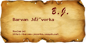 Barvan Jávorka névjegykártya